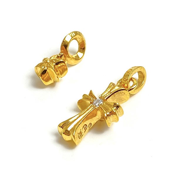 +Chrome Hearts Replica+ Gold Cross Diamond Pendant Stack Star Charm