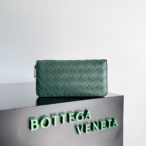 [Very Popular] Bottega Veneta Calf Leather Round Zip Wallet Replica bom25683