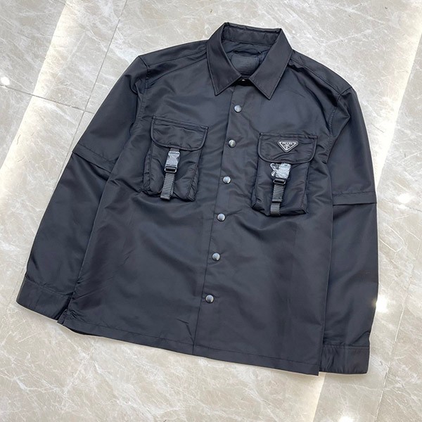 Prada logo patch buttoned jacket replica pux50944