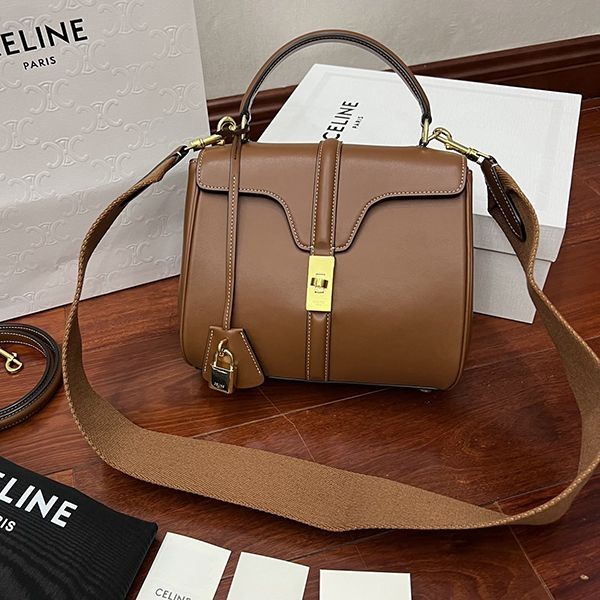 Celine Small 16 (Ceise) Bag / Calfskin Tan 188003BF9