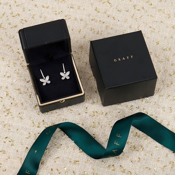 Stylish and cute Graff diamond earrings replica silver 925 gum47099