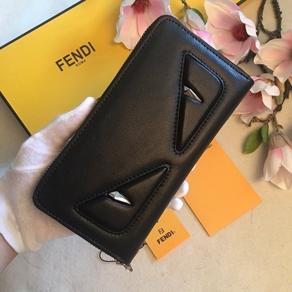 Fendi Bag Bugs Replica Black Leather Long Wallet fee30631 Fendi Bag Bugs Replica Black Leather Long Wallet fee30631