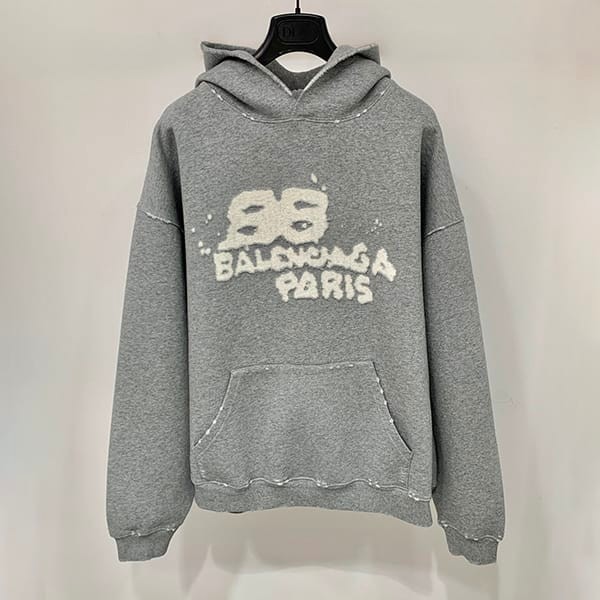 Secured Balenciaga Replica HAND DRAWN BB ICON Hoodie Large Fit 2 Colors ban01058
