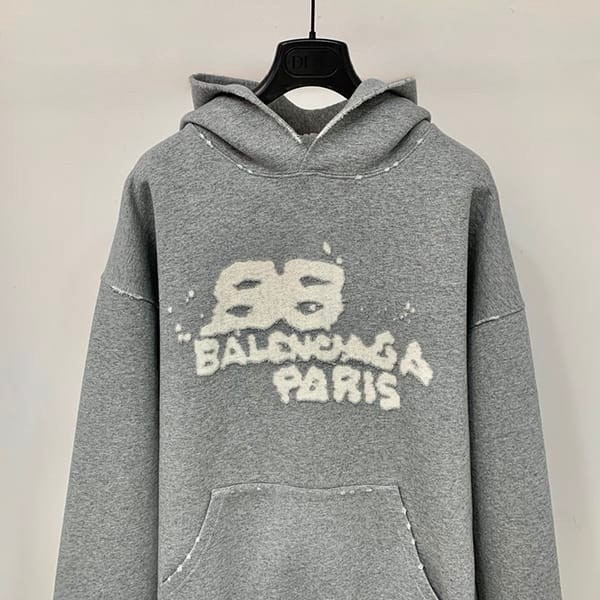 Secured Balenciaga Replica HAND DRAWN BB ICON Hoodie Large Fit 2 Colors ban01058