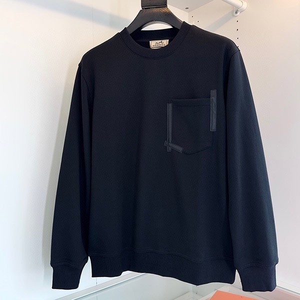 Hermes Replica Pocket Cotton "Tape Leather" Sweatshirt H367840HA76LA Hermes Replica Pocket Cotton "Tape Leather" Sweatshirt H367840HA76LA
