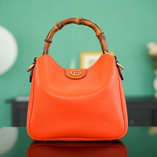 High quality Gucci Diana small replica leather bag black very popular 74625