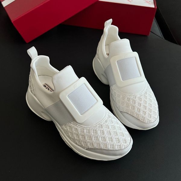 [Roger Vivier Replica] Technical One-Color Leather Sneakers roe80716