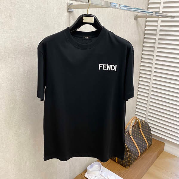 Fendi short sleeve T-shirt replica with embroidered logo feo10091 Fendi short sleeve T-shirt replica with embroidered logo feo10091