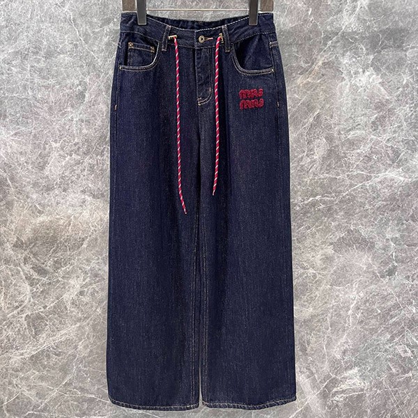 n grade recommended miumiu pleated replica logo denim jeans myy02214