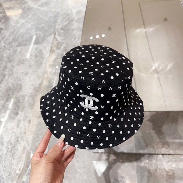 Latest and stylish Chanel bucket hat, grade N, dots, polka dots, sha48302