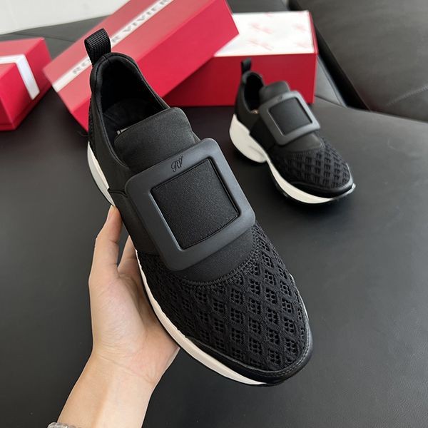 [Roger Vivier Replica] Technical One-Color Leather Sneakers roz06099