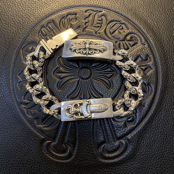 A lovely Chrome Hearts CH Dagger x Fancy ID Bracelet Kul47242