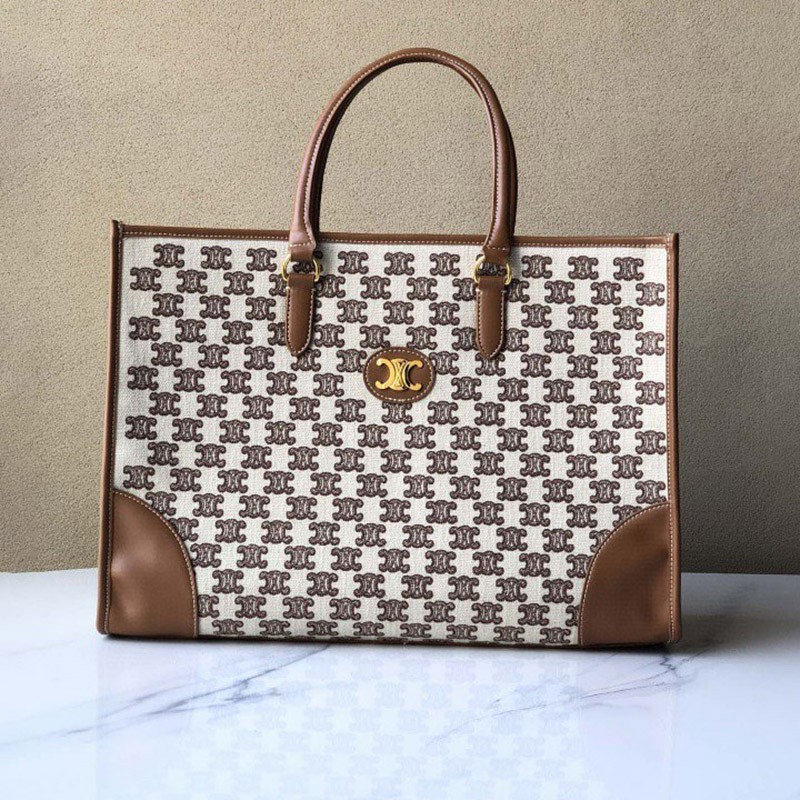 Competition [Celine Tote Bag Replica] Triomphe Embroidered Textile Handbag 194342CS8