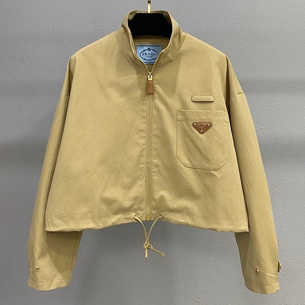 Free shipping Prada replica triangle logo drop shoulder jacket pul55508 Free shipping Prada replica triangle logo drop shoulder jacket pul55508