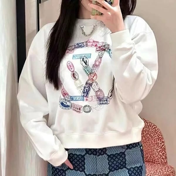 Boutique Louis Vuitton Circle Travel Stamp Sweater Grade N 1AGDI9 Boutique Louis Vuitton Circle Travel Stamp Sweater Grade N 1AGDI9