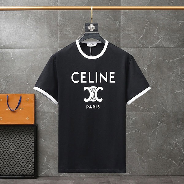 Celine T-shirt replica / black cotton jersey Ceb98936