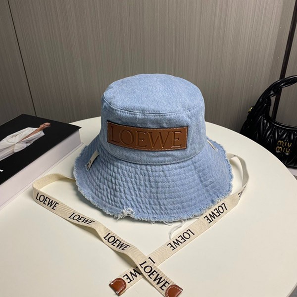 Perfect for going out? Loewe Frayed Fisherman Hat (Denim & Calf) loa20552
