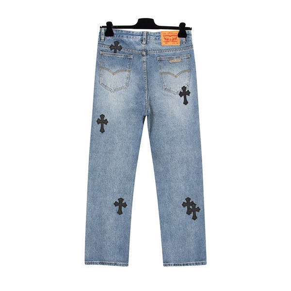 Chrome Hearts Replica Cemetery Cross Denim Pants Kuc25733