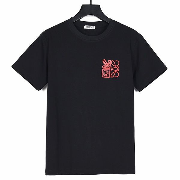Attention★Loewe Embroidery Fake Anagram T-shirt lof75331 Attention★Loewe Embroidery Fake Anagram T-shirt lof75331