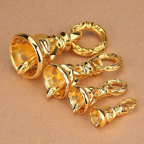 Ron Ones fake dove bell pendant 18k yellow gold roz11088