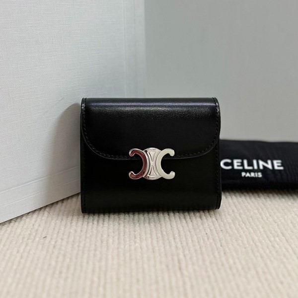 [Very popular] Celine replica small wallet Triomphe silver hardware 10D783DPV38SI