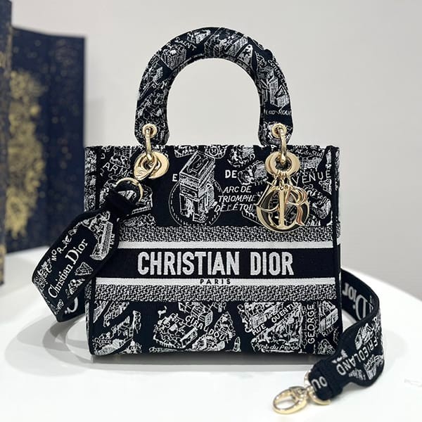 Attention ★ Lady Dior replica LADY D-LITE medium bag M0565OOMPM993