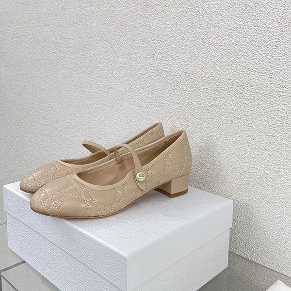 Attention ★ Dior Ballet Pumps Replica CD Resin Pearl den09966