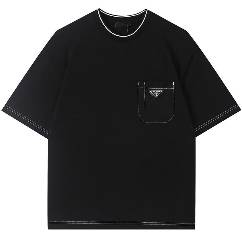 Rare Prada Cotton T-shirt Replica Short Sleeve Logo puc37563 Rare Prada Cotton T-shirt Replica Short Sleeve Logo puc37563