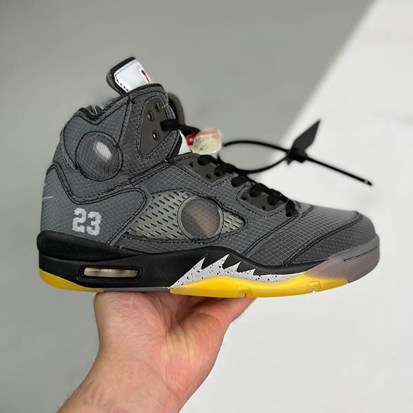 Off-White x Nike Replica Air Jordan 5 Retro Black/Muslin CT8480001 Off-White x Nike Replica Air Jordan 5 Retro Black/Muslin CT8480001