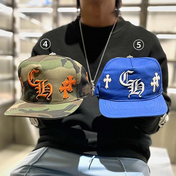 Seiya Chrome Hearts Hat 5 Panel CH Cross Leather Patch Cap Kur11113