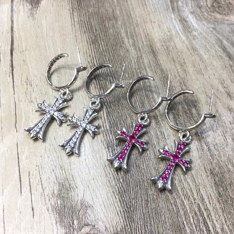 [Not available in Japan] Chrome Hearts earrings replica Tiny CH Cross hoop earrings Kux18727