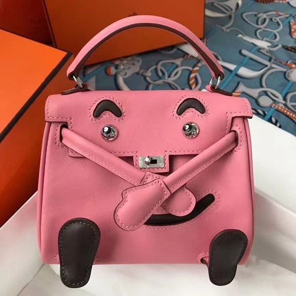 Extremely rare! Hermes Kelly Doll replica pink silver hardware ert36465 Extremely rare! Hermes Kelly Doll replica pink silver hardware ert36465