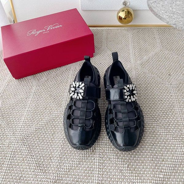 Luxury brand Roger Vivier Viv Run Light fabric sneakers rox32730 Luxury brand Roger Vivier Viv Run Light fabric sneakers rox32730