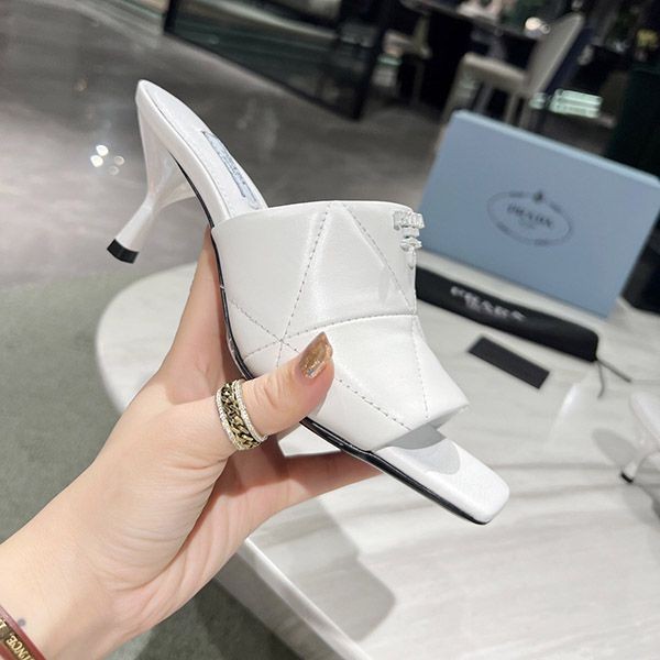 Not available in Japan, fake Prada ◆ Quilted nappa leather mule sandals 1XX583_038_F0009_F_B065 Not available in Japan, fake Prada ◆ Quilted nappa leather mule sandals 1XX583_038_F0009_F_B065