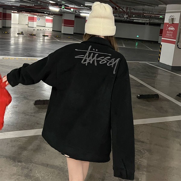 Stussy Replica Cheap SHERPA Logo Fluffy Sherpa Jacket sud62697