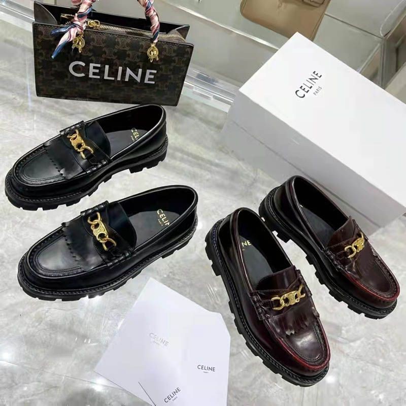 Rare Celine Leco Triomphe Loafer Calfskin Replica Cem46273