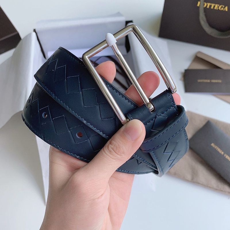 Extremely rare! Bottega Veneta Intrecciato leather belt 35mm replica bol48224