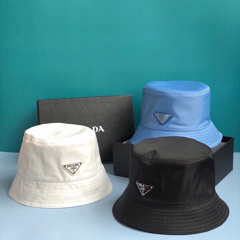 Not available in Japan, Prada nylon triangle logo bucket hat replica put28313