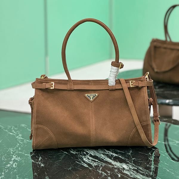 [Very easy to use] Replica Prada Large Suede Calfskin Handbag puk76153