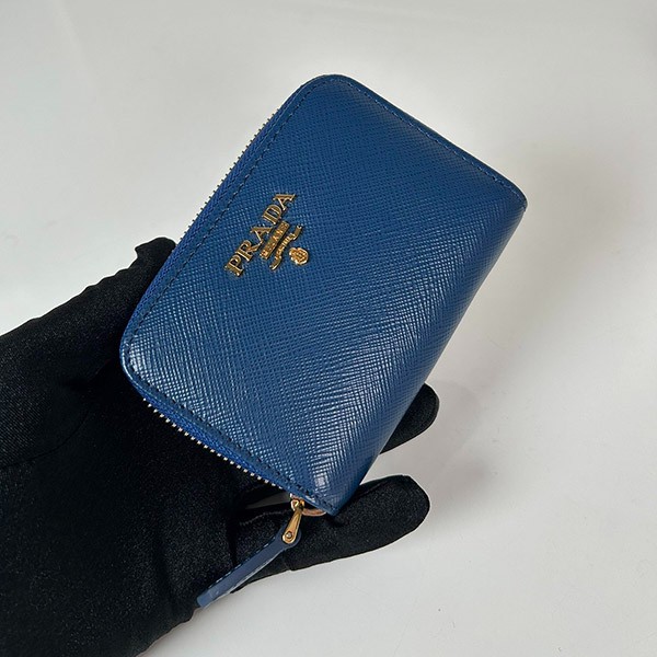 Replica Prada Wallet Coin Purse Saffiano Logo Round Zipper Coin Case 1MM268QWA
