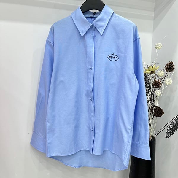 Rare Prada Oxford Cotton Shirt Replica Long Sleeve pud28296 Rare Prada Oxford Cotton Shirt Replica Long Sleeve pud28296