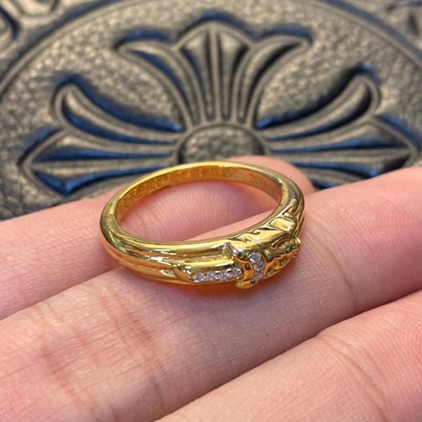 Chrome Hearts Replica 22K Baby Classic Dagger Pave Diamond Ring Kus60656