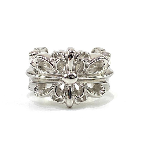 CHROME HEARTS DOUBLE FLORAL CROSS RING REPLICA KUN32595