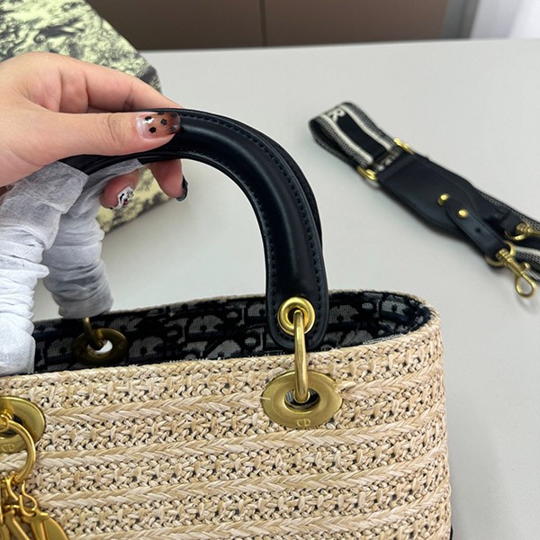 Immediate delivery Lady Dior replica raffia basket bag dea57942