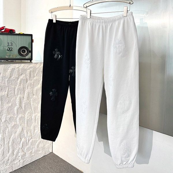 No. 1 in cumulative sales! Chrome Hearts replica Cemetery Cross cotton sweatpants 2 colors Kum27877