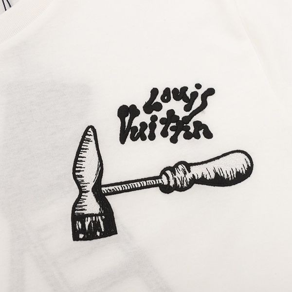 n-grade recommended Louis Vuitton hammer embroidered short sleeve T-shirt vuv62449