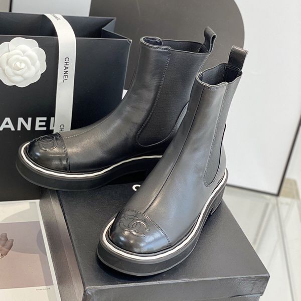 Luxury brand Chanel ankle boots CC lambskin patent fake G39391Y56252K4841 shw14254