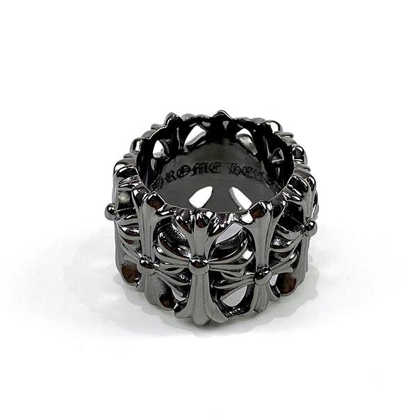 CHROME HEARTS BLACK & SILVER SQUARE BURY RING REPLICA KUD95025