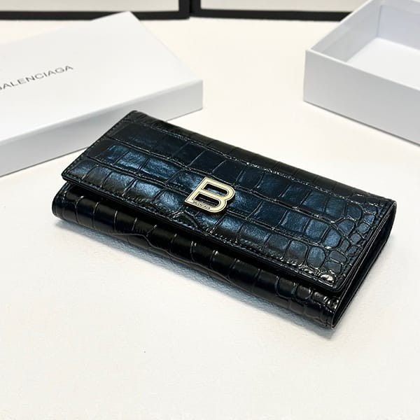 Free shipping Balenciaga replica continental wallet crocodile embossed baq34558