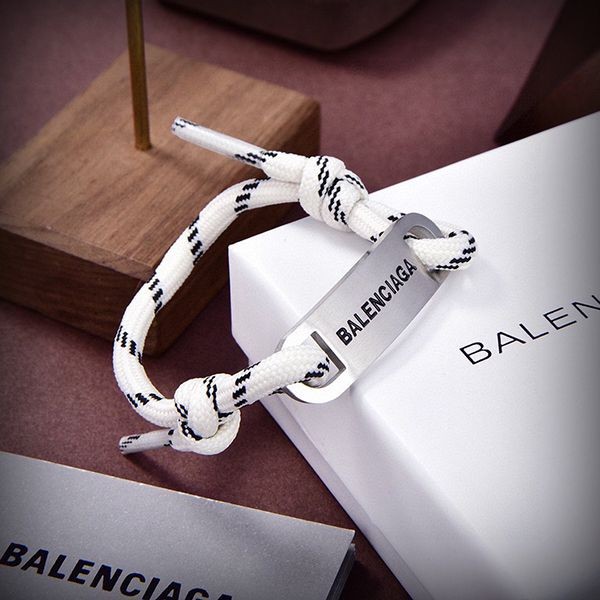 [Balenciaga] Plate bracelet replica logo silver super rare! baz62564